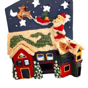 VTG Gift Collection Candle Holder New Christmas Rudolph Reindeer Santa C…
